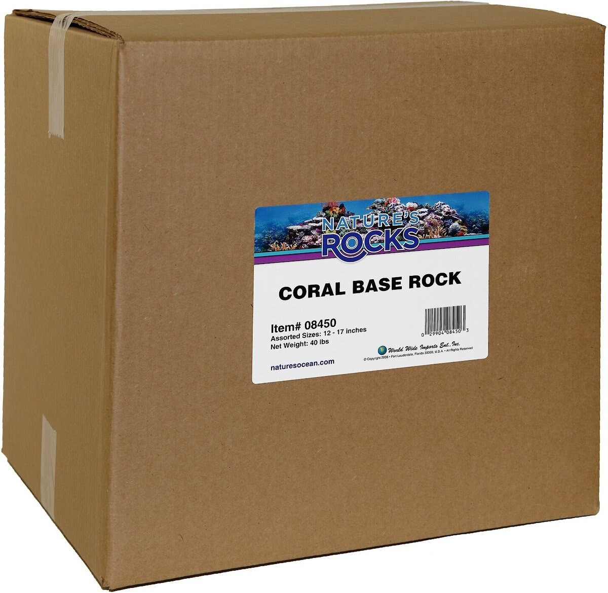 NATURE'S OCEAN Natural Coral Aquarium Base Rock, 40lb box
