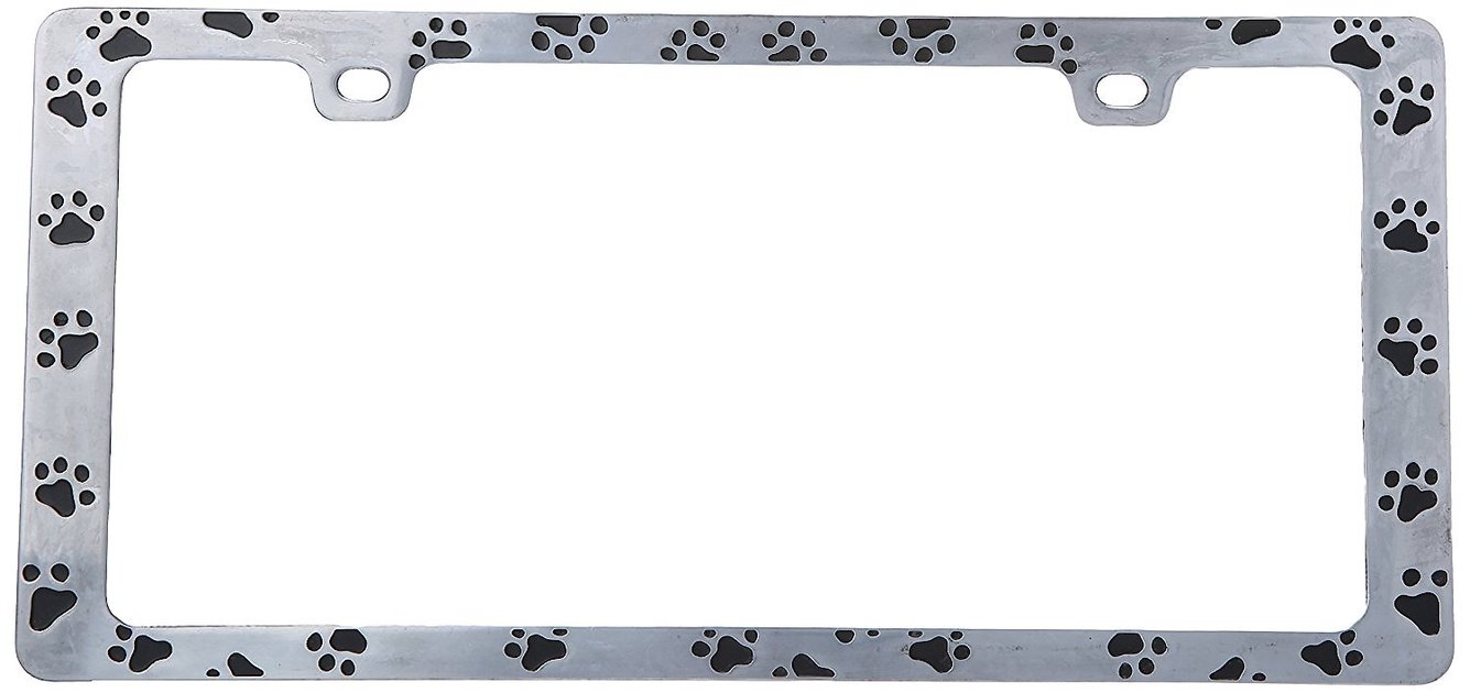 Dog Paw Paws Print Steel Metal License Plate Frame Car Auto Tag Holder 