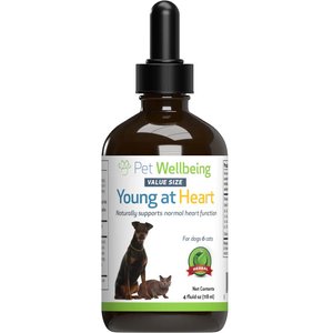 Pet Wellbeing Young at Heart Bacon Flavored Liquid Heart Supplement for Dogs & Cats, 4-oz bottle