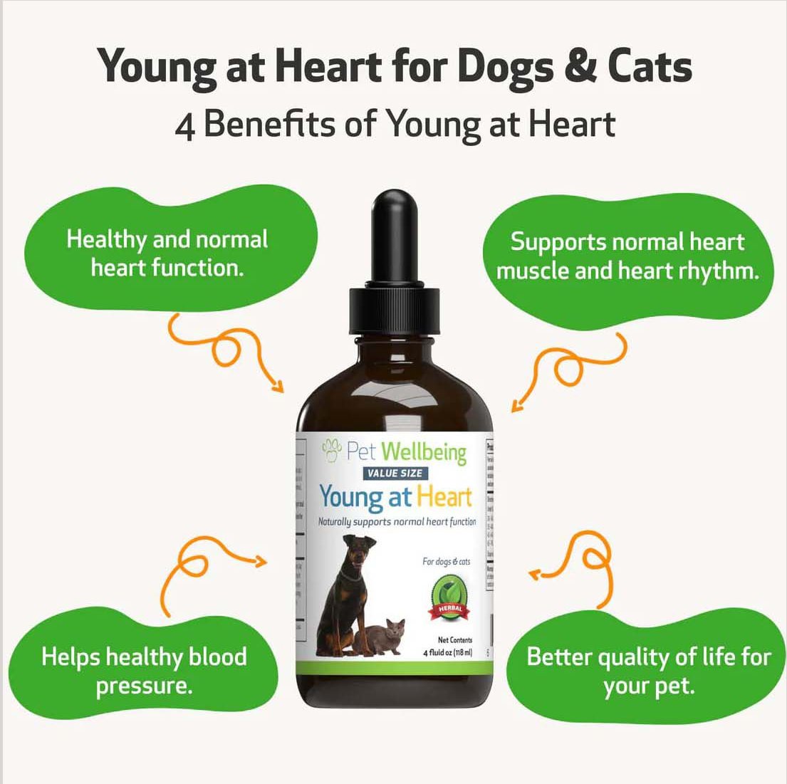 PET WELLBEING Young at Heart Bacon Flavored Liquid Heart Supplement for
