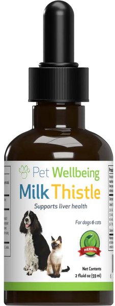 Pet Wellbeing Milk Thistle Bacon Flavored Liquid Liver Supplement for Dogs & Cats, 2-oz bottle slide 1 of 8
