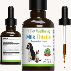 Pet Wellbeing Milk Thistle Bacon Flavored Liquid Liver Supplement for Dogs & Cats, 2-oz bottle slide 2 of 9