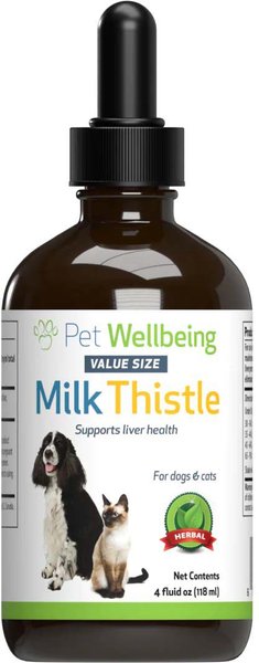 PET WELLBEING Milk Thistle Bacon Flavored Liquid Liver Supplement for ...