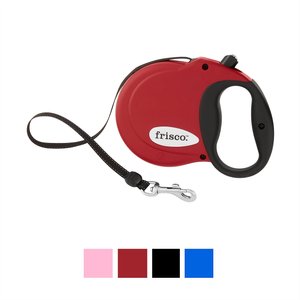 Frisco Nylon Tape Reflective Retractable Dog Leash, Red, Small: 16-ft long, 3/8-in wide