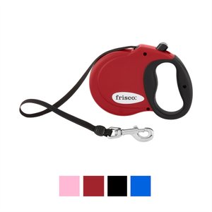Frisco Nylon Tape Reflective Retractable Dog Leash, Red, Large: 16-ft long, 9/16-in wide
