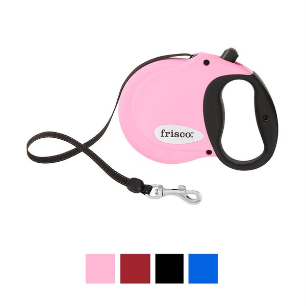 Frisco Nylon Tape Reflective Retractable Dog Leash, Pink, Small: 16-ft long, 3/8-in wide slide 1 of 6