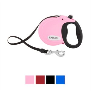 Frisco Nylon Tape Reflective Retractable Dog Leash, Pink, Large: 16-ft long, 9/16-in wide