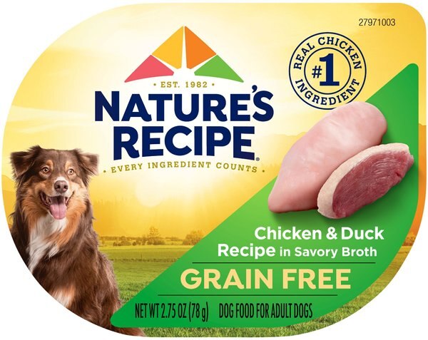 Nature's Recipe Grain-Free Chicken & Duck Recipe in Broth Wet Dog Food, 2.75-oz, case of 12 slide 1 of 9