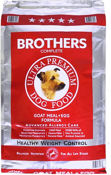 Brothers Complete Goat Meal & Egg Formula Advanced Allergy Care Healthy Weight Control Grain-Free Dry Dog Food, 25-lb bag slide 1 of 3