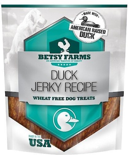 Betsy Farms Natural Duck Jerky Recipe Wheat Free Dog Treats, 24-oz bag slide 1 of 3