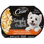 Cesar Simply Crafted Chicken, Sweet Potato, Apple, Barley & Spinach Limited-Ingredient Adult Wet Dog Food Topper, 1.3-oz, case of 10