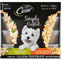 Cesar Simply Crafted Variety Pack Chicken, Carrots, Potatoes & Peas & Chicken, Sweet Potato, Apple, Barley & Spinach Limited-Ingredient Wet Dog Food Topper, 1.3-oz, pack of 8