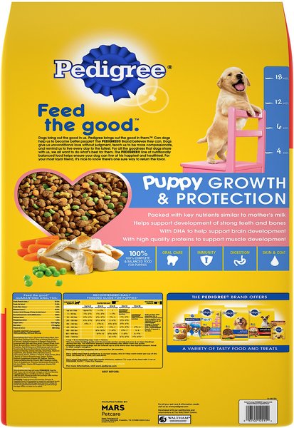 Show full view: Pedigree Puppy Growth & Protection Chicken & Vegetable Flavor Dry Dog Food, 36-lb bag slide 3 of 11