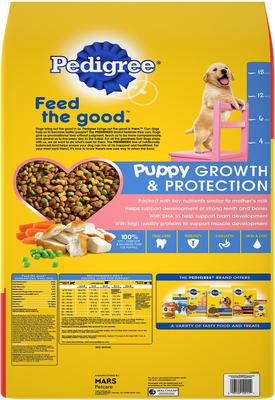 Show full view: Pedigree Puppy Growth & Protection Chicken & Vegetable Flavor Dry Dog Food, 36-lb bag slide 3 of 11