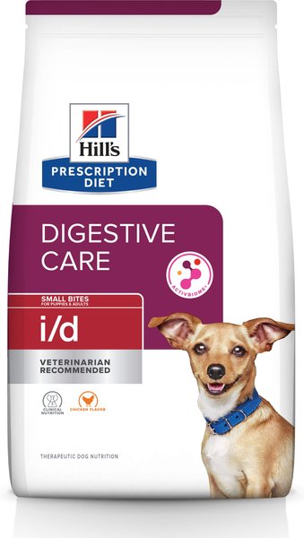 Hill's Prescription Diet i/d Digestive Care Small Bites Chicken Flavor Dry Adult & Puppy Dog Food, 7-lb bag slide 1 of 11