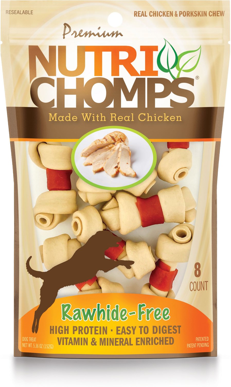 NUTRI CHOMPS Mini Chicken Knot with Flavor Wrap Dog Treats, 8 count ...