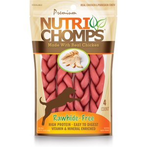 Nutri Chomps 6" Chicken Flavor Braid Dog Treats, 4 count