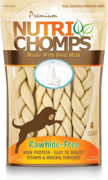 Nutri Chomps 6-in Milk Flavor Braid Dog Treats, 4 count slide 1 of 2
