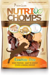 Nutri Chomps 4" Assorted Flavor Knots Dog Treats, 9 count
