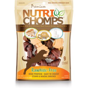 Nutri Chomps 4" Assorted Flavor Knots Dog Treats, 9 count