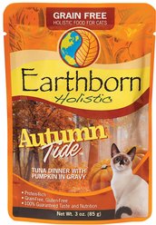 Earthborn Holistic Autumn Tide Tuna Dinner with Pumpkin in Gravy Grain-Free Cat Food Pouches, 3-oz pouch, case of 24