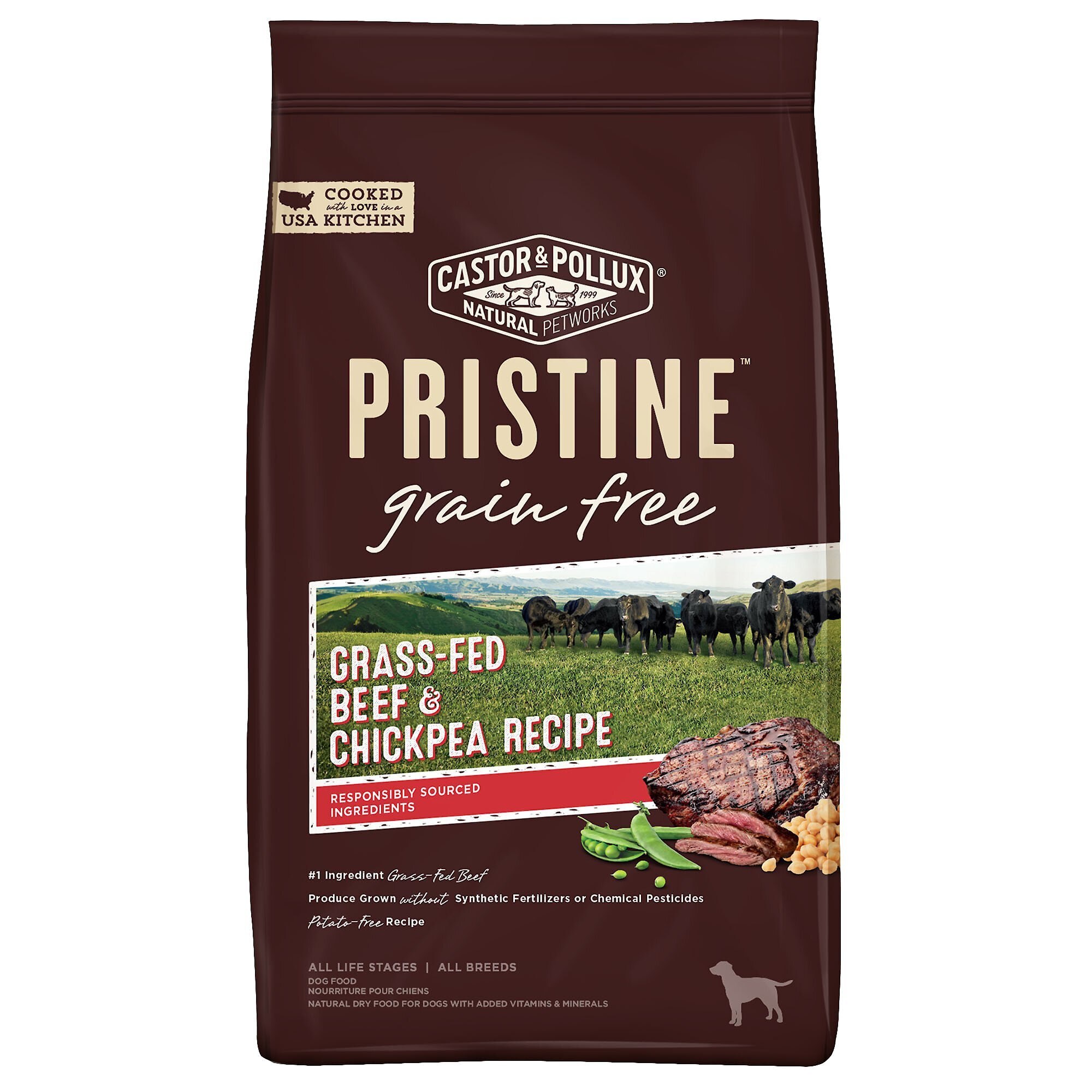 CASTOR & POLLUX PRISTINE GrainFree GrassFed Beef & Chickpea Recipe