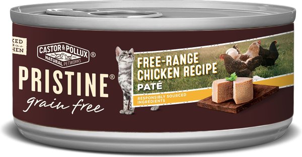Castor & Pollux PRISTINE Grain-Free Free-Range Chicken Recipe Pate Canned Cat Food, 3-oz, case of 24 slide 1 of 5