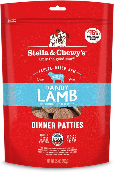 Stella & Chewy's Dandy Lamb Dinner Patties Freeze-Dried Raw Dog Food, 25-oz bag slide 1 of 6