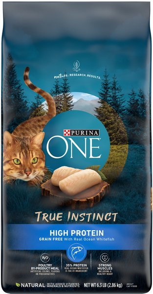 PURINA ONE True Instinct Natural Grain-Free with Ocean Whitefish High  Protein Dry Cat Food, 6.3-lb bag 