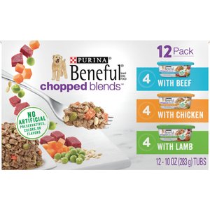 Purina Beneful Chopped Blends Variety Pack Wet Dog Food Tray, 10-oz, case of 12