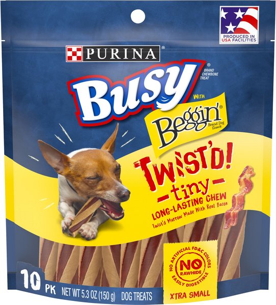 Busy Bone with Beggin' Twist'd! Tiny Dog Treats, 10 count slide 1 of 11