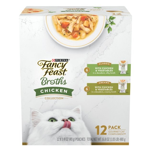 Fancy Feast Creamy Collection Broths Variety Pack Supplemental Cat Food Pouches