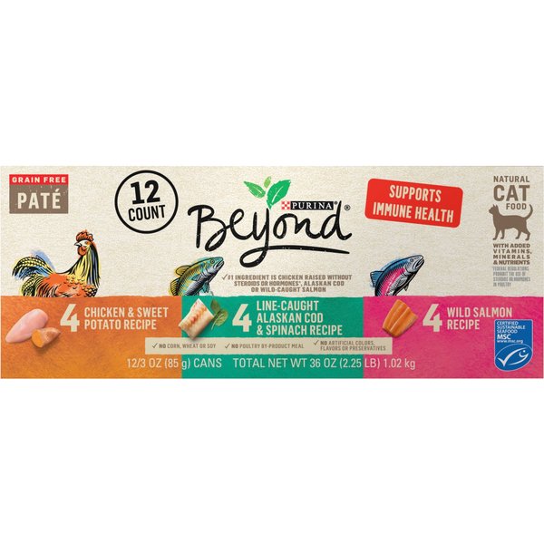 Purina Beyond Grain-Free Pate 3 Flavors Variety Pack Canned Cat Food