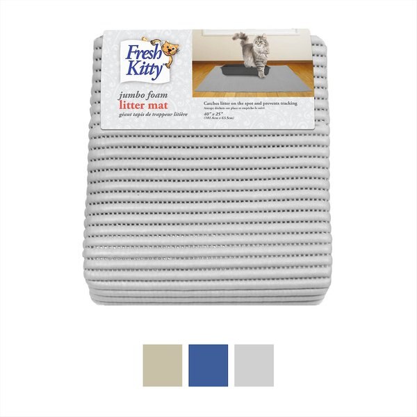 FRESH KITTY Jumbo Foam Cat Litter Mat, Gray