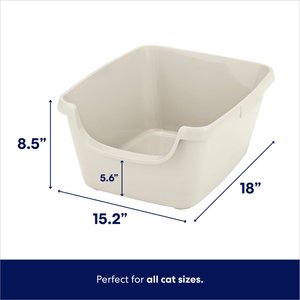 Frisco High Sided Cat Litter Box, Medium, Gray, 18-in