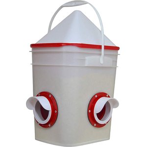 RentACoop Corner Chicken Feeder with Anti-Roost Cone, 20-lb