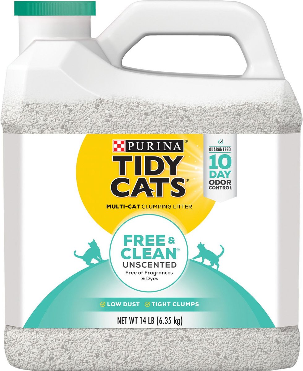 Tidy Cats Free & Clean Unscented Clumping Clay Cat Litter, 14-lb jug slide 1 of 9