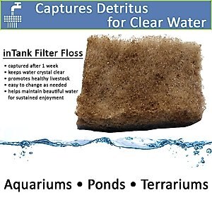 inTank Aquarium, Pond & Terrarium Double Bonded Poly Filter Floss Pads, 3 count