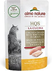 Almo Nature HQS La Cucina Chicken with Whitefish Grain-Free Cat Food Pouches, 1.94-oz, case of 24