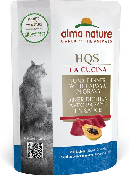 Almo Nature HQS La Cucina Tuna with Papaya Grain-Free Cat Food Pouches, 1.94-oz, case of 24 slide 1 of 7