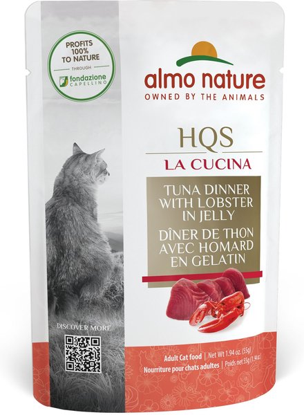 Almo Nature HQS La Cucina Tuna with Lobster Grain-Free Cat Food Pouches, 1.94-oz, case of 24 slide 1 of 7