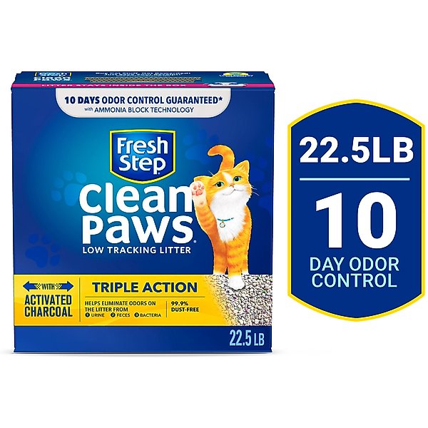 FRESH STEP Clean Paws Scented Clumping Clay Cat Litter, 22.5lb box
