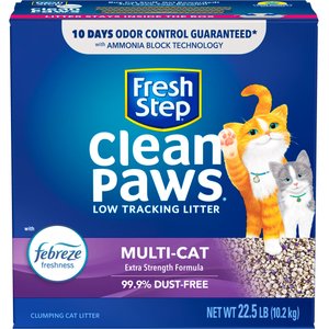 Fresh Step Clean Paws Multi-Cat Scented Clumping Cat Litter, 22.5-lb