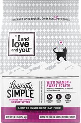 I and Love and You Lovingly Simple Limited Ingredient Diet Salmon and Sweet Potato Dry Cat Food, 3.4-lb bag
