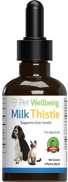 Pet Wellbeing Milk Thistle Bacon Flavored Liquid Liver Supplement for Dogs & Cats, 2-oz bottle slide 1 of 8