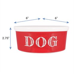 Harry Barker Cape Cod Ceramic Dog Bowl, Red, 3-cup slide 2 of 3