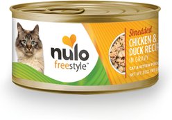 Nulo Freestyle Shredded Chicken & Duck in Gravy Grain-Free Canned Cat Food, 3-oz, case of 24