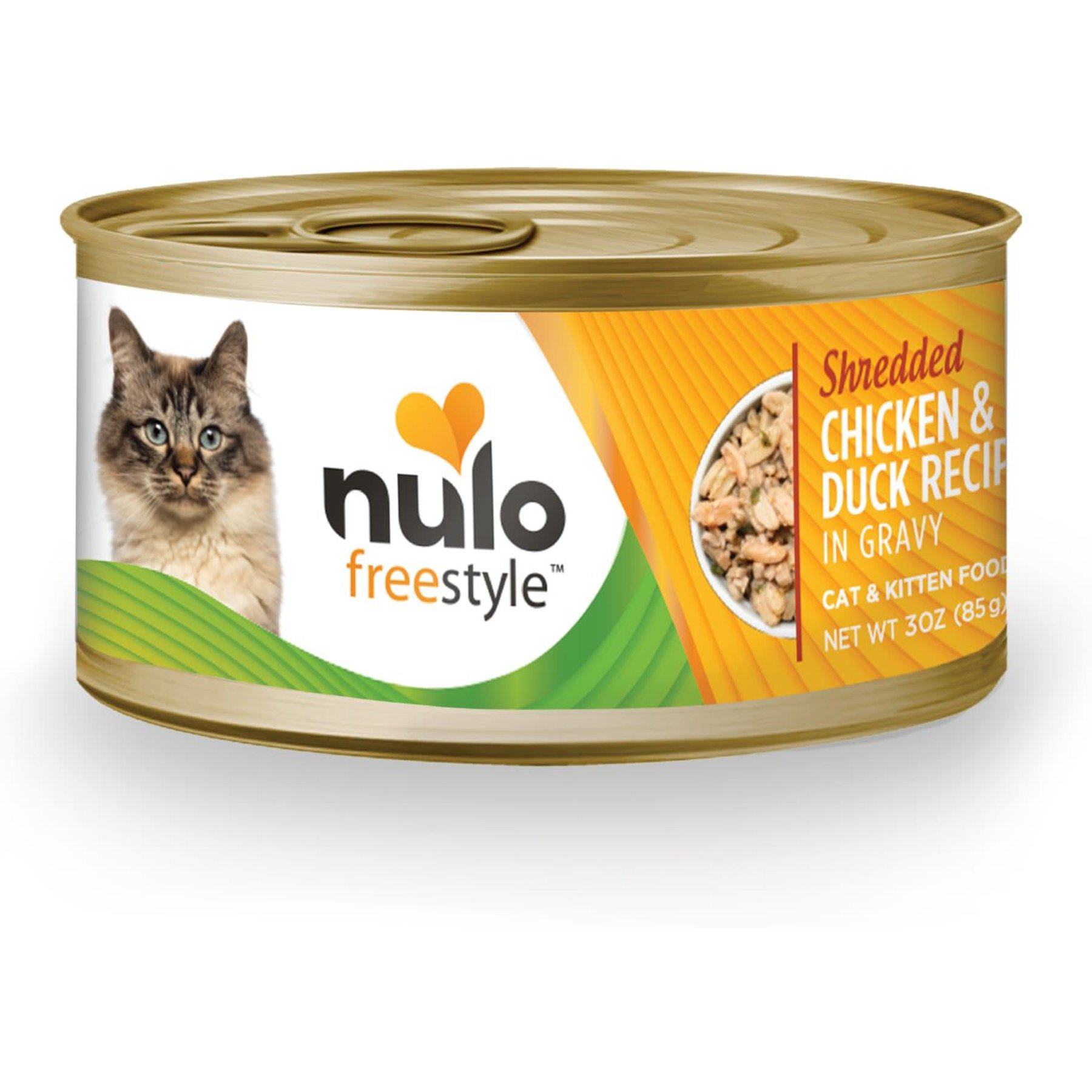 Nulo Freestyle Shredded Chicken Duck in Gravy Grain Free Canned Cat Food