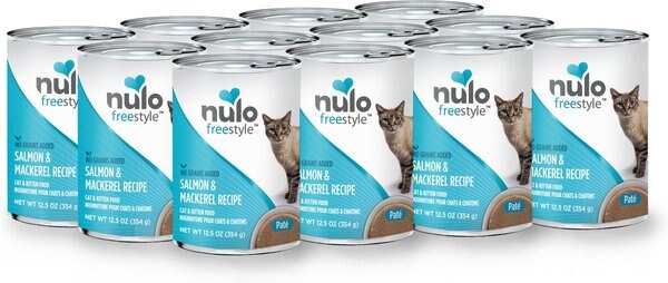 Nulo Freestyle Salmon & Mackerel Recipe Grain-Free Canned Cat & Kitten Food, 12.5-oz, case of 12 slide 1 of 9