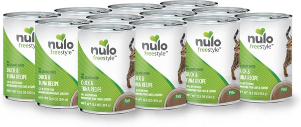 Nulo Freestyle Duck & Tuna Recipe Grain-Free Canned Cat & Kitten Food, 12.5-oz, case of 12 slide 1 of 9